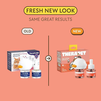 TherapetMD - Cat Calming Diffuser Pheromone Kit - Multi Cat Anxiety Relief Stress Reduction Plugin 700 sq ft Coverage Vet Recommended.