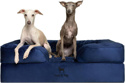 NOAH & PAW Large Dog Bed, 35x25x11 Inch, Orthopedic Dog Beds, Eggshell Memory Foam Infused with Cooling Gel, Inner Cover, Waterproof, Machine Washable (Velvet Sofa Collection)
