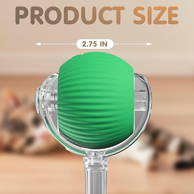 Rocfish Durable Interactive Cat Toys for Indoor Cats, Smart Automatic Cat Chase Ball Toy, Upgraded Speedy Tail Kitten Toy for Bored Indoor Adult Pets (Green)