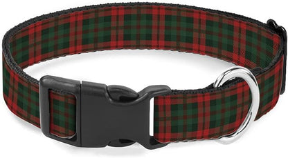 Red Green Christmas Plaid Gingham Pet Collars Dog Collars Soft Elastic Neck Strap for Female Male Puppy Cats