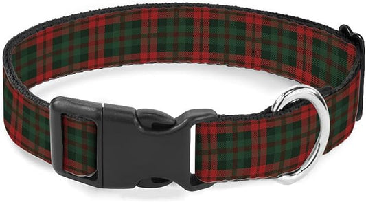 Red Green Christmas Plaid Gingham Pet Collars Dog Collars Soft Elastic Neck Strap for Female Male Puppy Cats