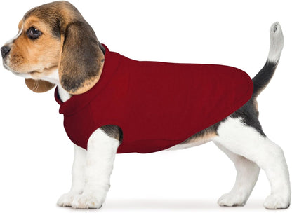 FUAMEY Dog Fleece Vest for Small Dogs,Warm Stretchy Dog Sweatshirts Pullover with Leash Hole Dogs Sweater Soft Pet Turtleneck Cozy Pet Vest Lightweight Sleeveless Red XS