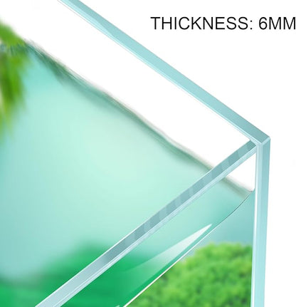 LYPHARD AQUARIUMS Tall Rimless Aquarium 9.5 Gallon, Ultra Clear Low Iron Small Fish Tank for Betta, L11.8×W11.8×H15.8 Glass Thickness 5mm with EVA Foam Leveling Mat
