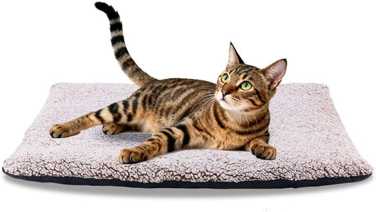 AIO Heated cat Bed Self Warming Cat Bed Self Heating Cat Dog Mat Advanced Grey Extra Warm Thermal Pet Pad for Indoor Outdoor Pets with Removable Cover Non-Slip Bottom Washable Non Electric