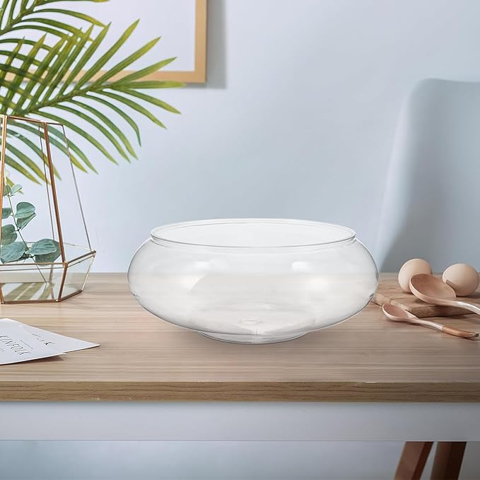 Clear Fish Bowl Vase Bubble Bowl Round Shallow Planter Terrarium Fish Bowl Aquatic Plant Pot Daffodil Pot Hydroponic Planter Fish Tank Aquarium Bowl