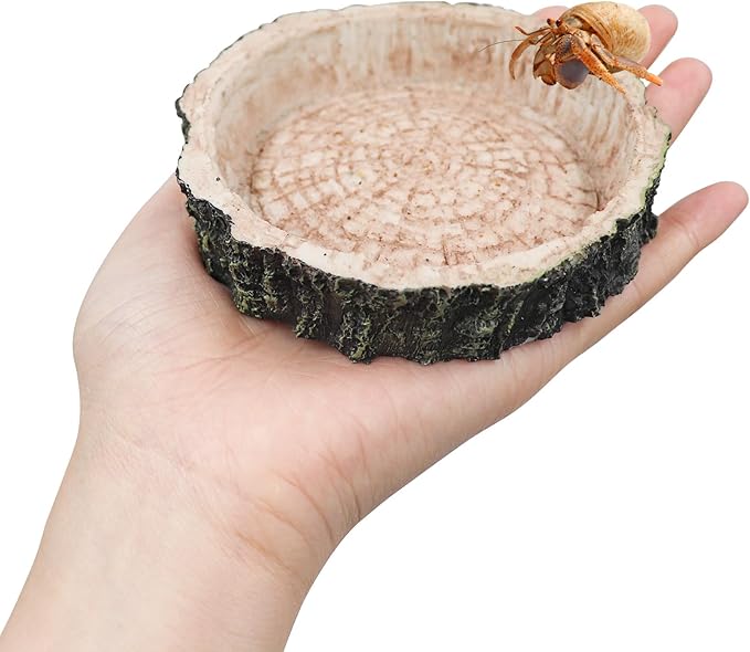 3 Pack Reptile Water Dish Food Bowls, Hermit Crab Food Dish with Feeding Tongs, Bearded Dragon Water Bowl, Suitable for Hermit Crab Lizard Gecko Tortoise Turtle Frog Leopard Crested Gecko