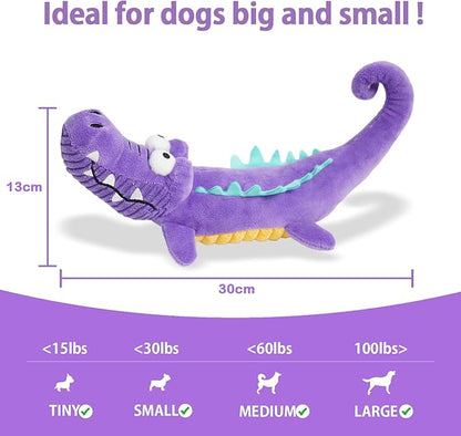 Tough Dog Toys Indestructible, Stuffed Chew Large Dog Toys to Keep Them Busy, Interactive Squeaky Tug of War Doggie Toy, Chew Guard Technology