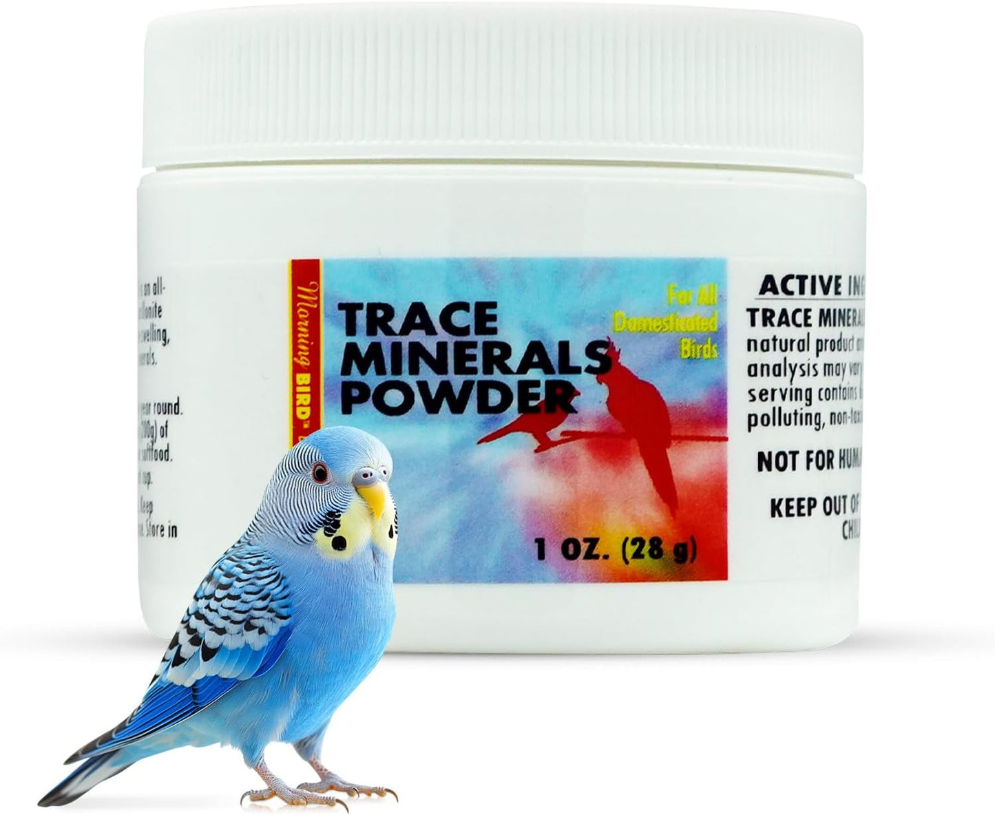Morning Bird Trace Minerals Powder 1 Oz – Complete Mineral Supplement for Birds – Promotes Energy, Metabolism & Enzyme Activity – Easy to Mix for Daily Vitamin Support.