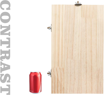 15.7×10.4 Inches Large Bird Perch Stand Platform, Natural Wooden Small Animals Cage Accessories, Rectangle Stand Perch Shelf for Parrot Parakeet Cockatiel Rat Hamster Guinea Pig Conure Chinchillas