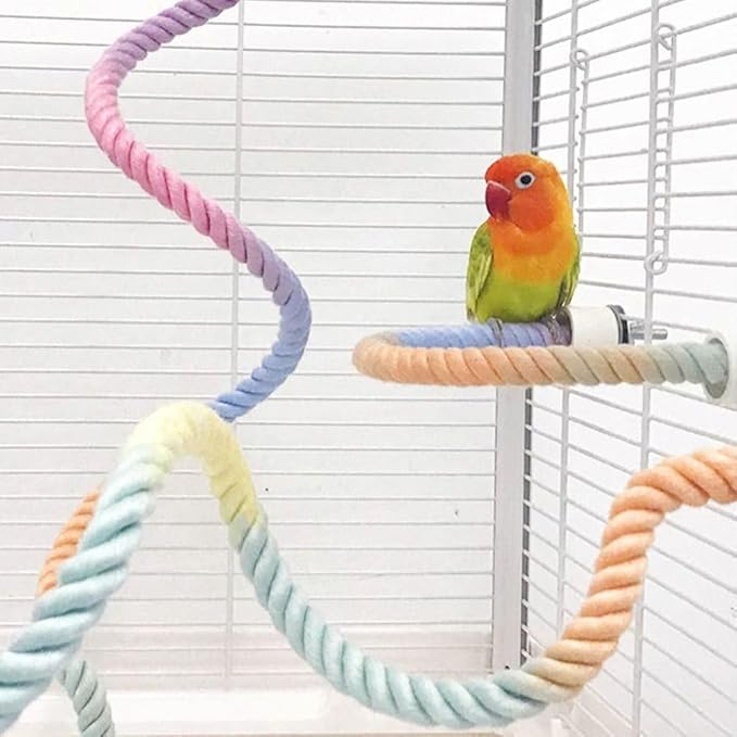 3 PCS of Bird perches Gradient Ropes, Used as Climbing Ropes for Parrot Cages, Rope Perch with Double Bird cage Swing Toy- Swing