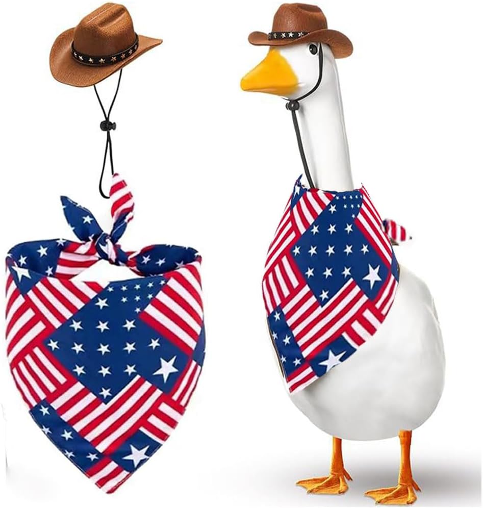 Dog Cowboy Hat Mini Brown Independence Day Costume 4th of July Pet Bandana Halloween Costume for Cat Size S