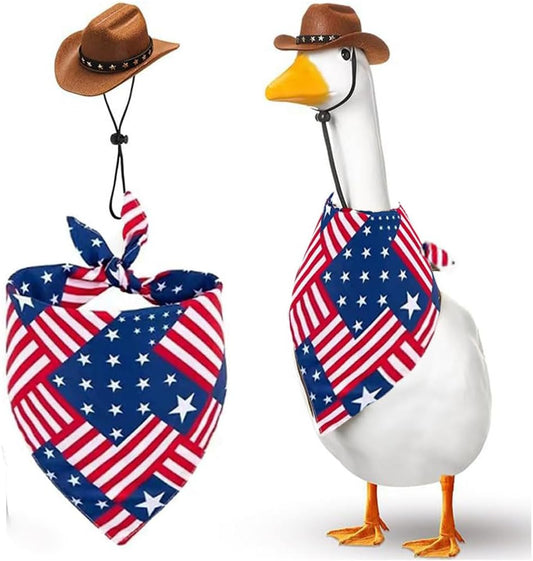 Dog Cowboy Hat Mini Brown Independence Day Costume 4th of July Pet Bandana Halloween Costume for Cat Size S