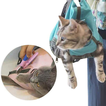 Cinf Cat Nail Clipping Cleaning Grooming Restraint Bag No Scratching Biting for Bathing Nail Trimming Injecting Examining(Blue,M)