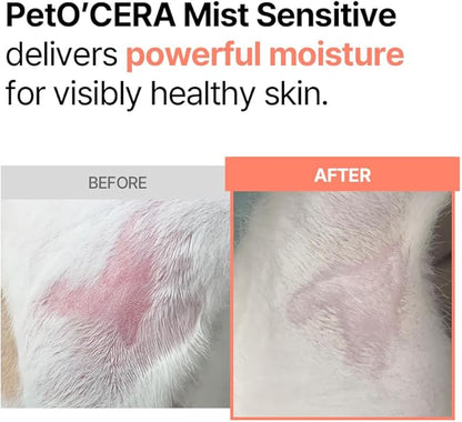 PetO'Cera Mist Spray, Unscented - Anti-Itch & Dandruff Treatment for Dogs & Cats, Hydrating Grooming Supplies Mist with Ceramide, Soothing Relief for Sensitive & Dry Skin 5.07 fl oz/150ml