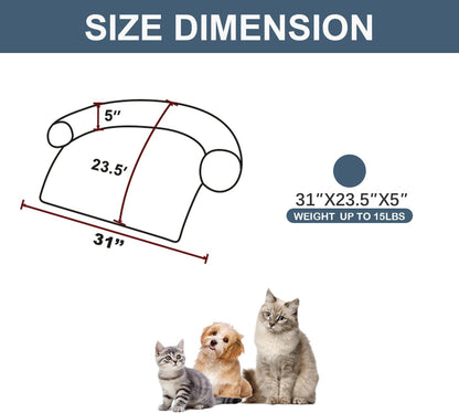 Calming Dogs/Cats Bed Mats, Dog Pad Washable Removable Couch Cover, Plush Long Fur Mat for Pets, Waterproof Lining, Perfect for Small, Medium and Large Dogs and Cats (Navy Blue, 31"x23")