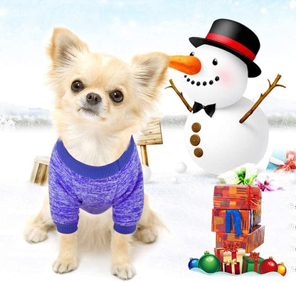 Idepet Pet Dog Classic Knitwear Sweater Soft Fleece Coat Thickening Warm Pup Dogs Shirt Winter Pet Dog Cat Clothes Puppy Customes Clothing for Small Dogs (XXS, DarkBlue)