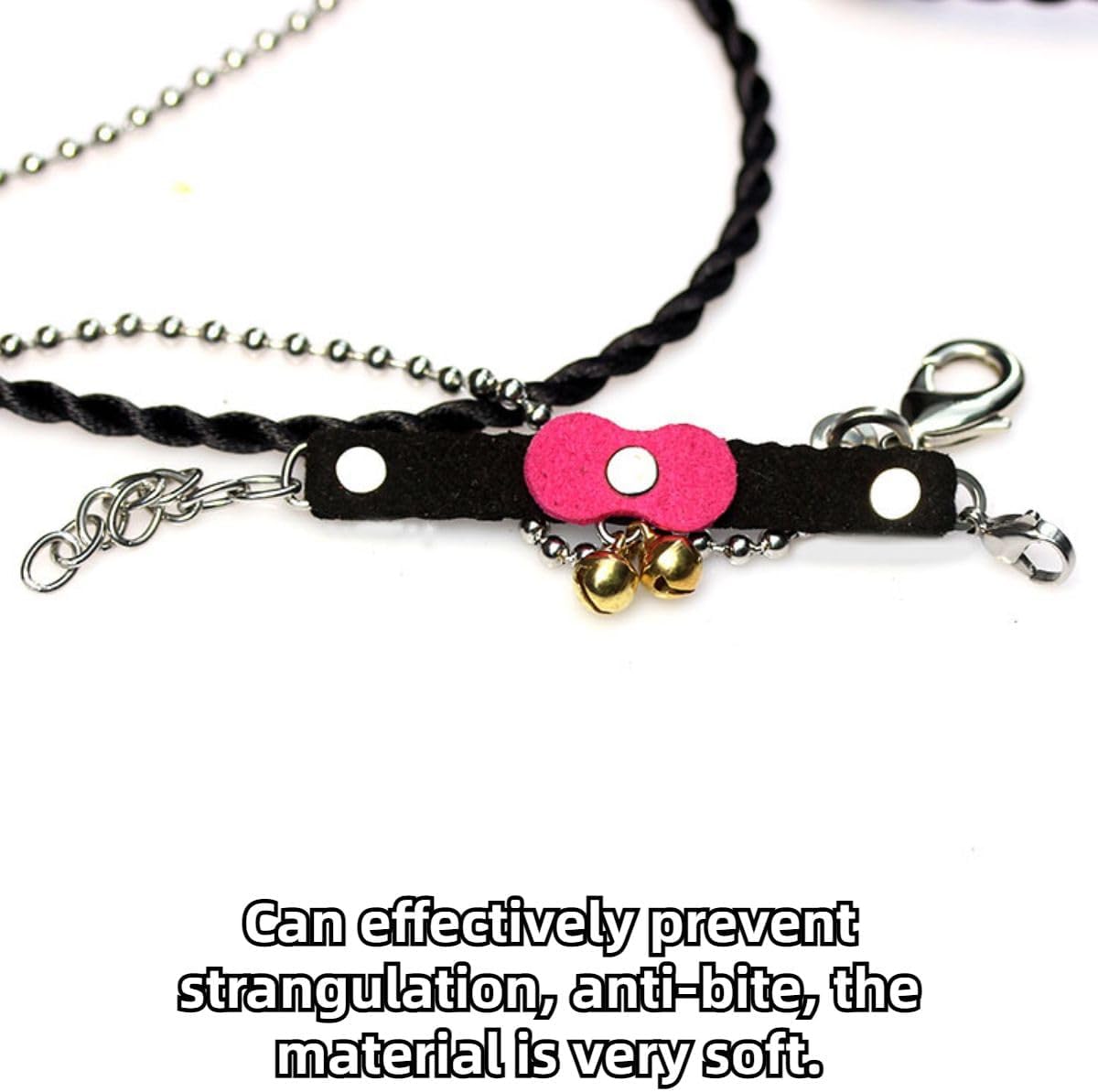 Squirrel Chipmunk Traction Rope Strap Anti-Biting Chain Rope, Small Animal Walking Collar Harness with Lead Leash for Hamster Gerbil Rat Mouse Ferret Chinchilla (Black with Purple)