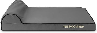 The Dog’s Bed Orthopedic Headrest Dog Bed Med Grey/Black, Memory Foam, Pain Relief: Arthritis, Hip & Elbow Dysplasia, Post Surgery, Lameness, Waterproof Washable Cover