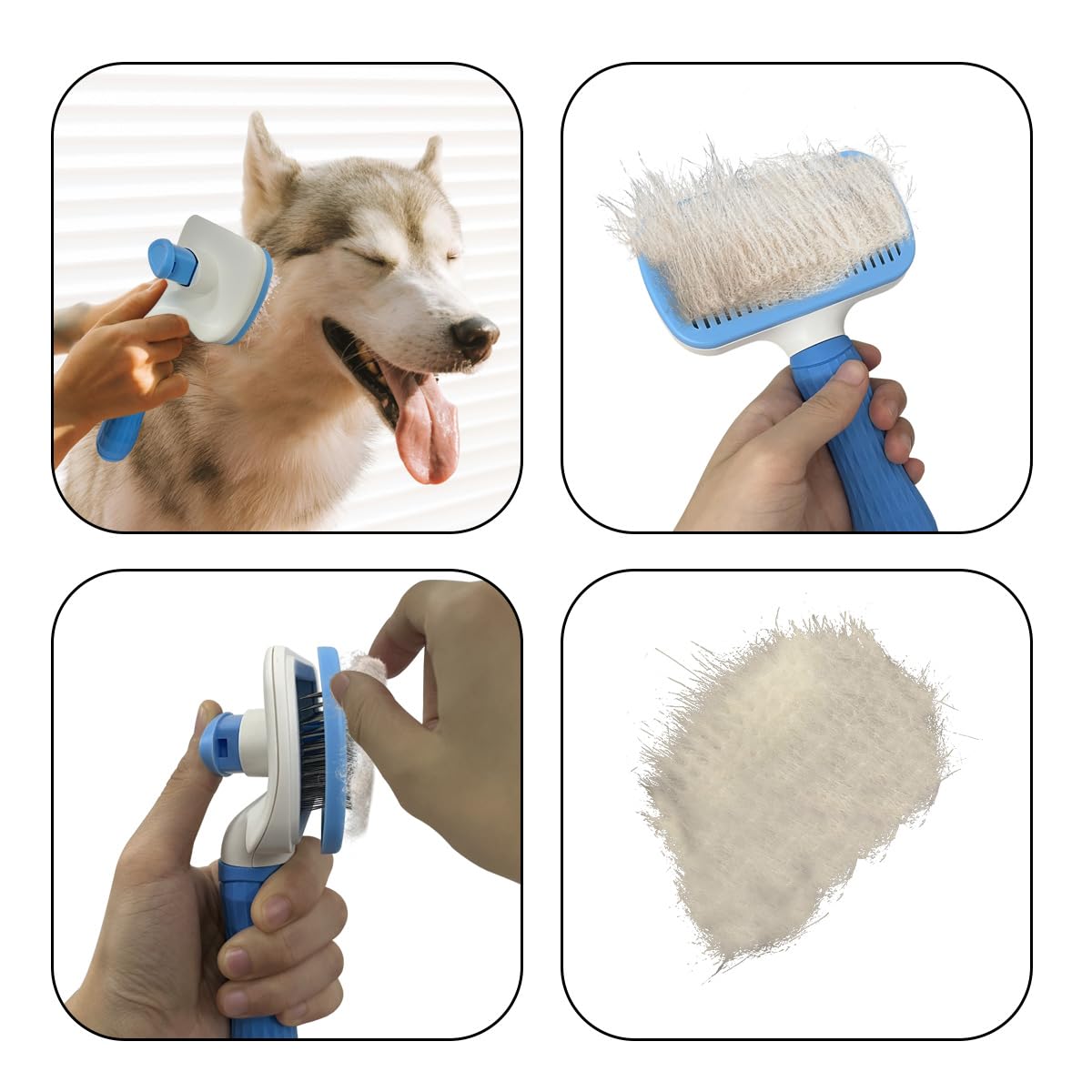 Pet Cleaning Deshedding Brush,Pet Hair Removal Brush for Shedding Massaging Grooming for Small Dogs,Cats,Rabbits(blue)