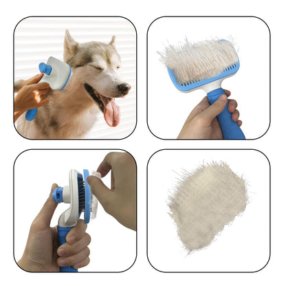 Pet Cleaning Deshedding Brush,Pet Hair Removal Brush for Shedding Massaging Grooming for Small Dogs,Cats,Rabbits(blue)