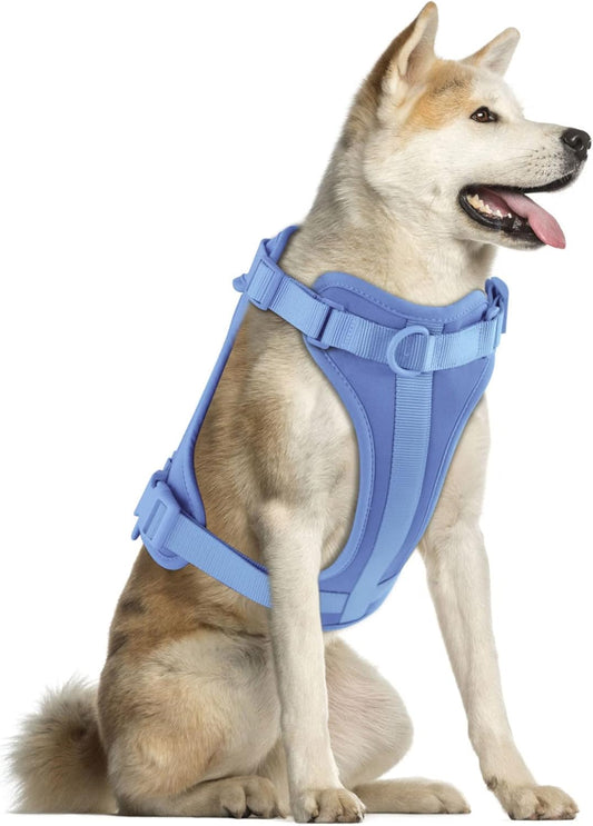 Wisedog No Pull Lightweight Dog Vest Harness with Soft and Comfortable Cushion, Breathable Mesh, for Small Medium Large Dogs Walking (L(Neck: 16.15"-20.86";Chest: 24.02"-38.19"), Blue)