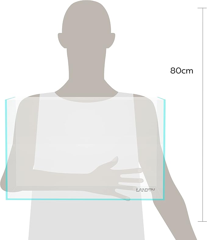 Landen 45P 10 Gallon Rimless Low Iron Aquarium Fish Tank,W17.7×D11.8×H11.8 in(45x30x30cm) 5mm Thickness with Nano Foam Leveling Mat