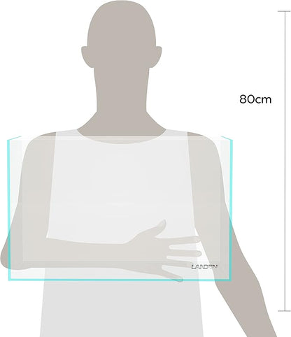 Landen 45P 10 Gallon Rimless Low Iron Aquarium Fish Tank,W17.7×D11.8×H11.8 in(45x30x30cm) 5mm Thickness with Nano Foam Leveling Mat