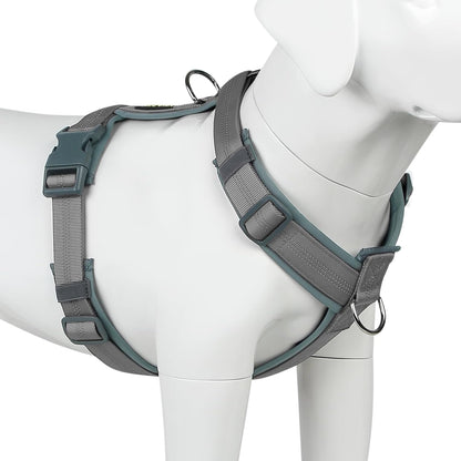 Plutus Pet No Pull Dog Harness, Adjustable Nylon Harness with Soft Padding, Reflective and Heavy Duty Dog Harness for Small, Medium, Large Dogs(Gray, S)