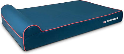 The Dog’s Bed Orthopedic Headrest Dog Bed XXL Blue Oxford with Red Trim UK Flag Dog Bed, Memory Foam, Hip & Elbow Dysplasia, Post Surgery, Waterproof Washable Cover