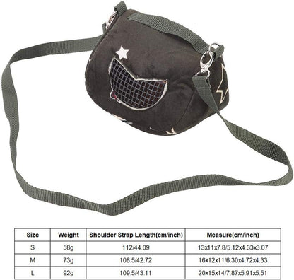 Small Pet Carrier Bag, Blackish Green Flannelette Portable Breathable Pet Hamster Carrier Outgoing Bag for Small Pets Animal(M)