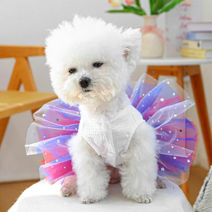 ANIAC 4th of July Girl Dog Dress with Stars Independence Puppy Clothes for Small Dog 1st Independent Day Cat Outfit Patriotic Pet Princess Tutu Skirt (Independence, Small)