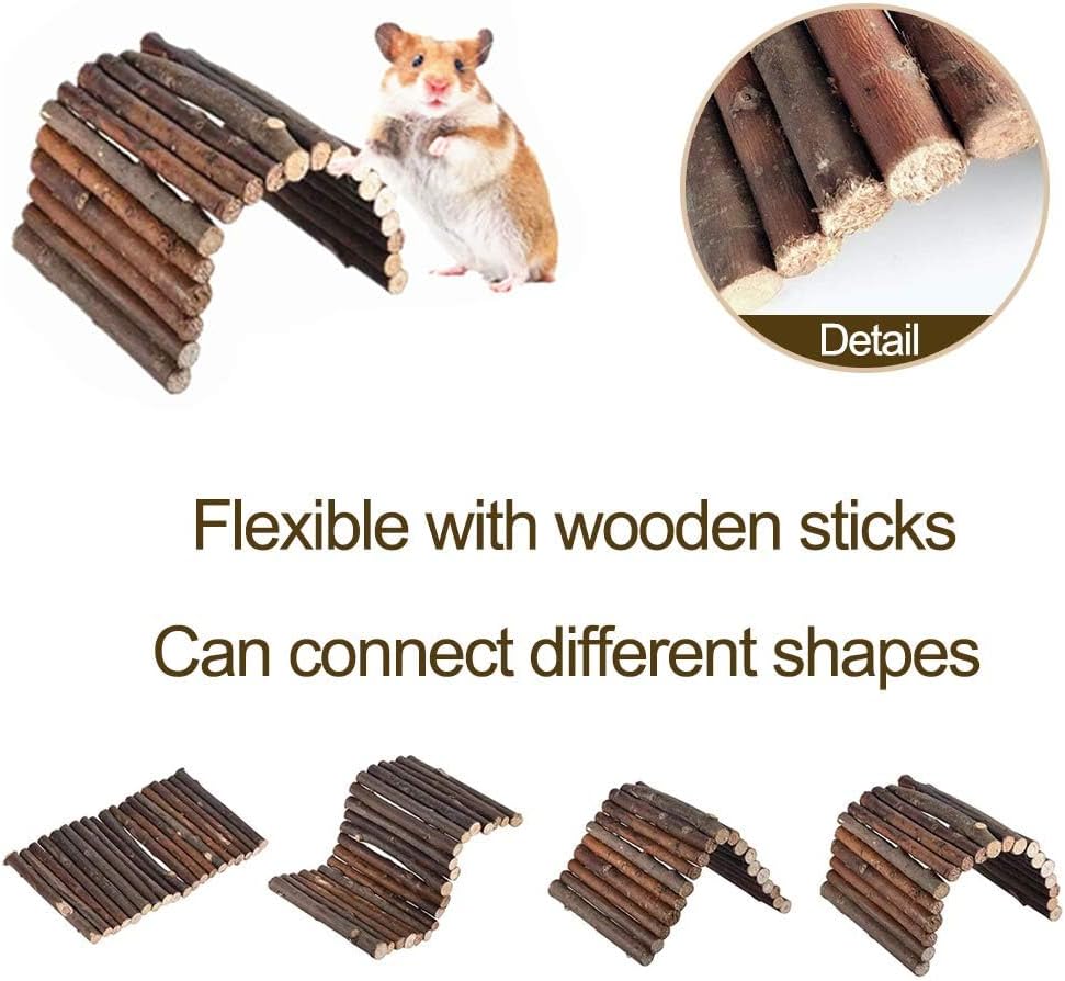 Leeko Pet Hammock Hamster Hanging Toy, 5 Piece Set House Hanging Bed Cage Toys for Small Animal Sugar Glider Squirrel Chinchilla Hamster Rat Playing Sleeping