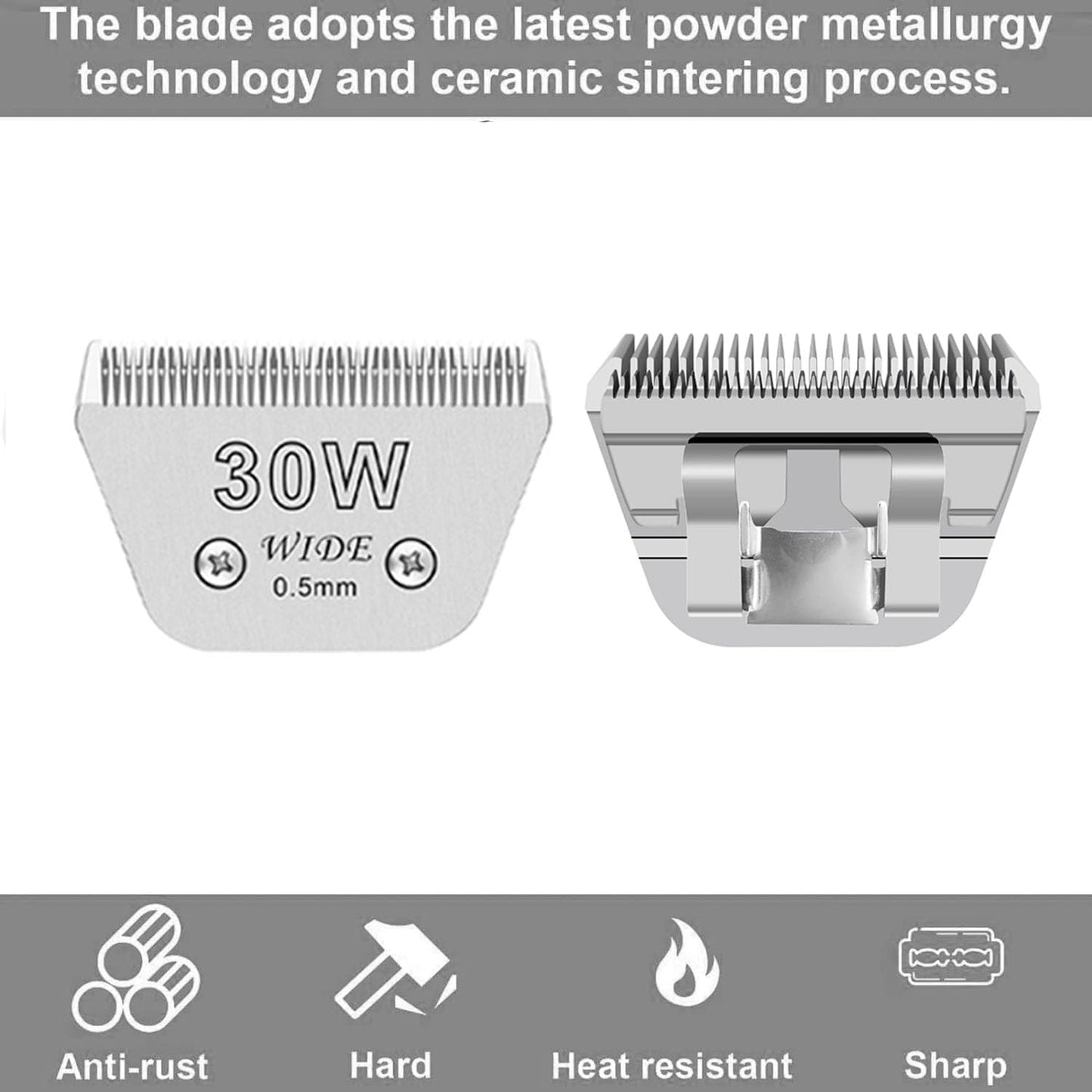 Wide Blades for Dog Grooming Blades Compatible with Andis Dog Clippers,30W Dog Clipper Blades Compatible with Oster A5,Wahl km10 Dog Clippers for Horse Dog Cat Animals,Stainless-Steel Blade Sharp