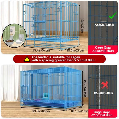 Hanging Automatic Food Feeder and Water Dispenser Bunny Gravity Feeding Station Waterer Set Self-Dispensing Feeder for Rabbit,Ferret,Guinea Pigs Chinchillas Hedgehog