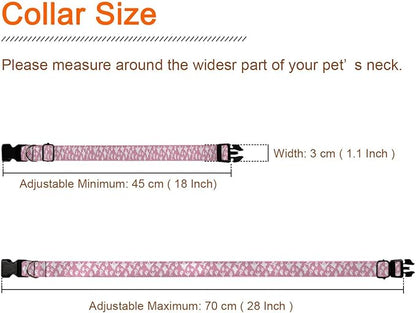 Pink White Ghost Dog Collars Halloween Phantom Soft Adjustable Collar Strap for Small Medium Large Dogs Cats Pet