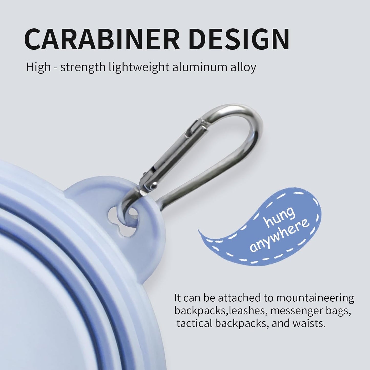 Collapsible Dog Bowls 2-Pack, Portable Travel Dog Bowl with Carabiner, Food-Grade Silicone Pet Bowl for Hiking, Walking(Macaron Blue and Yellow)