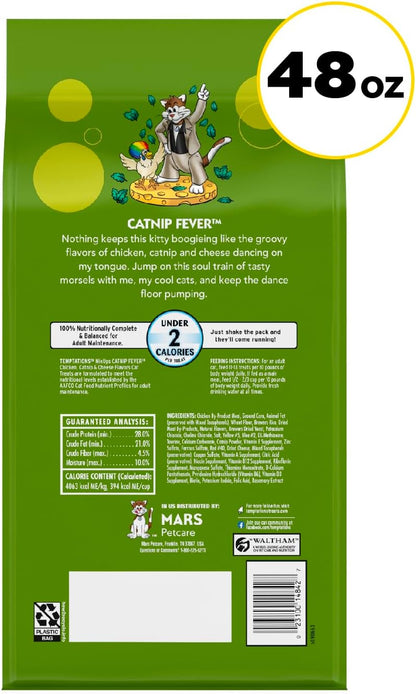 Temptations MixUps Catnip Fever Flavor Crunchy and Soft Cat Treats, 48 oz. Bag