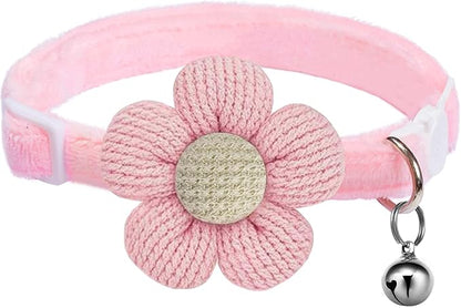 Breakaway Cat Collars with Bells, MUZIEBA Kitten Collar for Girl Boy Adjustable Safety Kitty Collars for Cats Puppy and Small Pets (Pink)