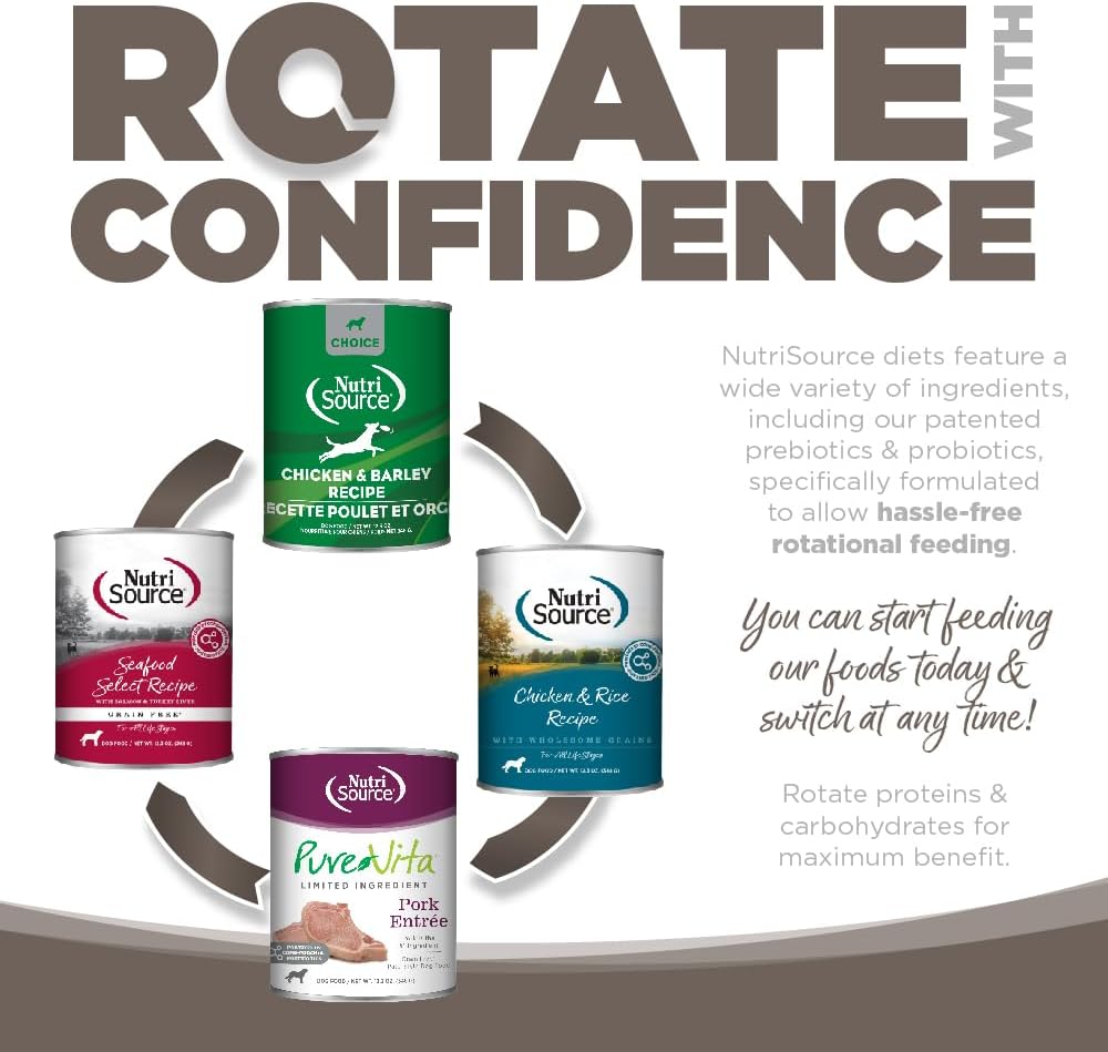 NutriSource Chicken & Rice Senior Dog Food, Premium Wet Dog Food, 12.3 Ounce (Pack of 12)