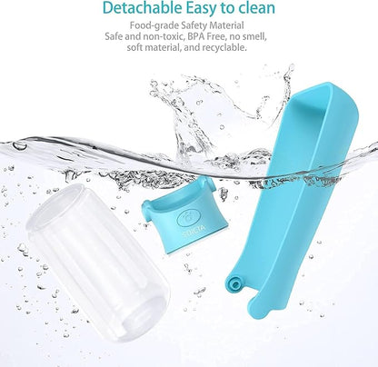 Portable Dog Small Animals Water Bottle for Walking 19 OZ or 12 OZ Pet Water Bottles for Puppy Medium Large Dogs Little Animals Water Dispenser Dog Small Animals Water Bowl (19OZ Blue)