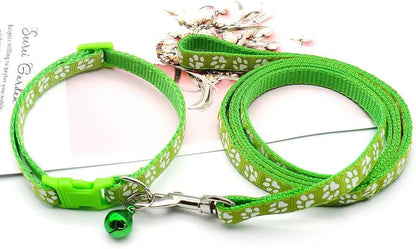 Small Bell for Dog Collar Leash Set, Nylon Basic Reflective Puppy Collars for XXS Xs Small Dog Cat Pet Animal Litter Tiny Kitten Boy Girls,Light Green