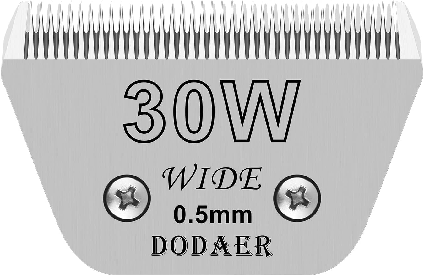 30W Detachable Dog Grooming Wide Blades,Compatible with Andis,Oster A5,Wahl KM10 Series Clippers,Cut Length 1/50”(0.5mm)