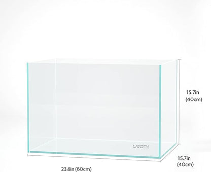 Landen 60P 23 Gallon Rimless Low Iron Aquarium Tank, W23.6×D15.7×H15.7 in(60x40x40cm) 8mm Thickness