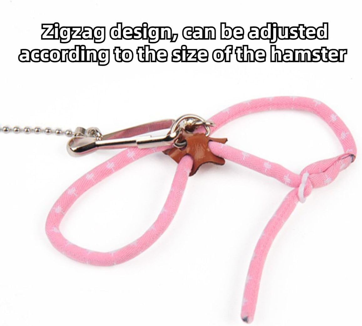 Hamster Harness,Adjustable Harness Vest Leash Hamster Chest Straps with a Small Bell Rat Mouse Squirrel Sugar Glider Small Animal (Blue)