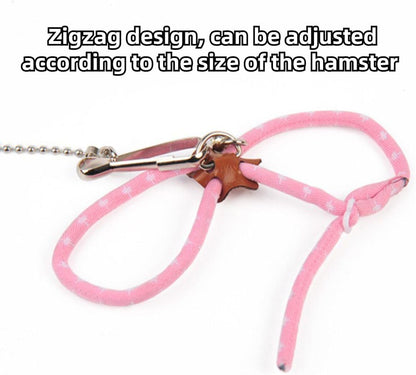 Hamster Harness,Adjustable Harness Vest Leash Hamster Chest Straps with a Small Bell Rat Mouse Squirrel Sugar Glider Small Animal (Blue)