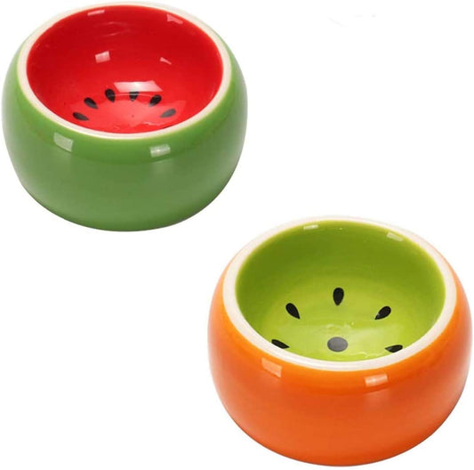 Hamiledyi 2PCS Hamster Bowl,Ceramic Food Water Feeding Dish for Guinea Pigs Gerbil Mouse Rat Chinchilla Hedgehog Sugar Glider