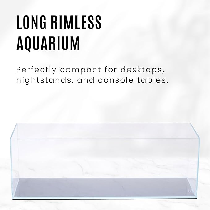 UNS Ultra Clear Rimless Tank - 21.3GAL | 81L - 35.43x11.81x11.81 | 90x30x30 CM, 8mm Glass Thickness, Leveling Mat Included - Low Iron, High Clarity Fish Tank w/ 45° Mitered Edge - [90L]