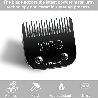 6pcs Dog Grooming Replacement Blades Compatible with Andis/Oster A5/Wahl KM-10 Series Dog Clippers,Detachable Clipper Replacement Blade,Black (6PCS Black-#10+30+3FC+4FC+5FC+7FC)