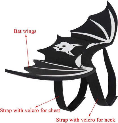 Pet Cat Bat Wings for Halloween Party Decoration, Dog Cosplay Bat Costume,Puppy and Cat Dress Up Accessories (White Ghost, Small)