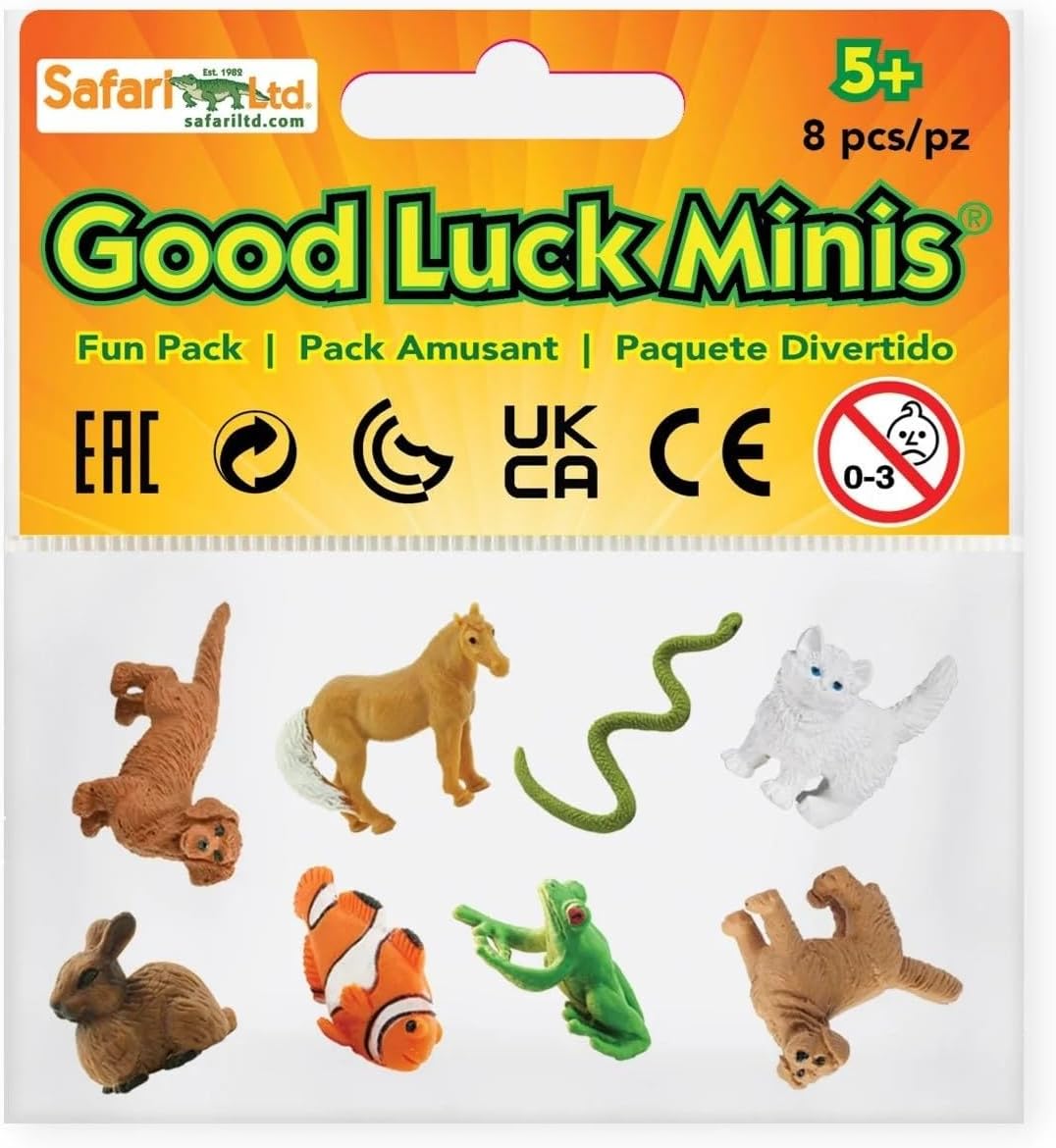 Safari Ltd. Good Luck Minis Pet Fun Pack - 8 Mini Figurines of Household Pets - Toy for Boys, Girls, and Kids Ages 5+